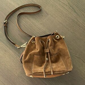Suede bucket bag